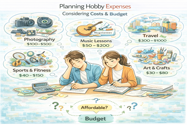 취미 비용 기준을 고민하며 지출을 계획하는 모습