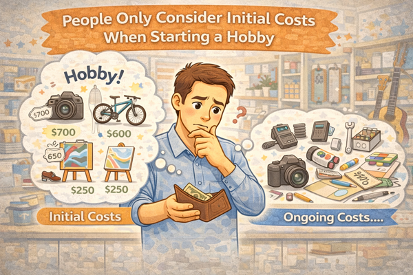 취미 비용 계산 방법을 고민하는 상황
